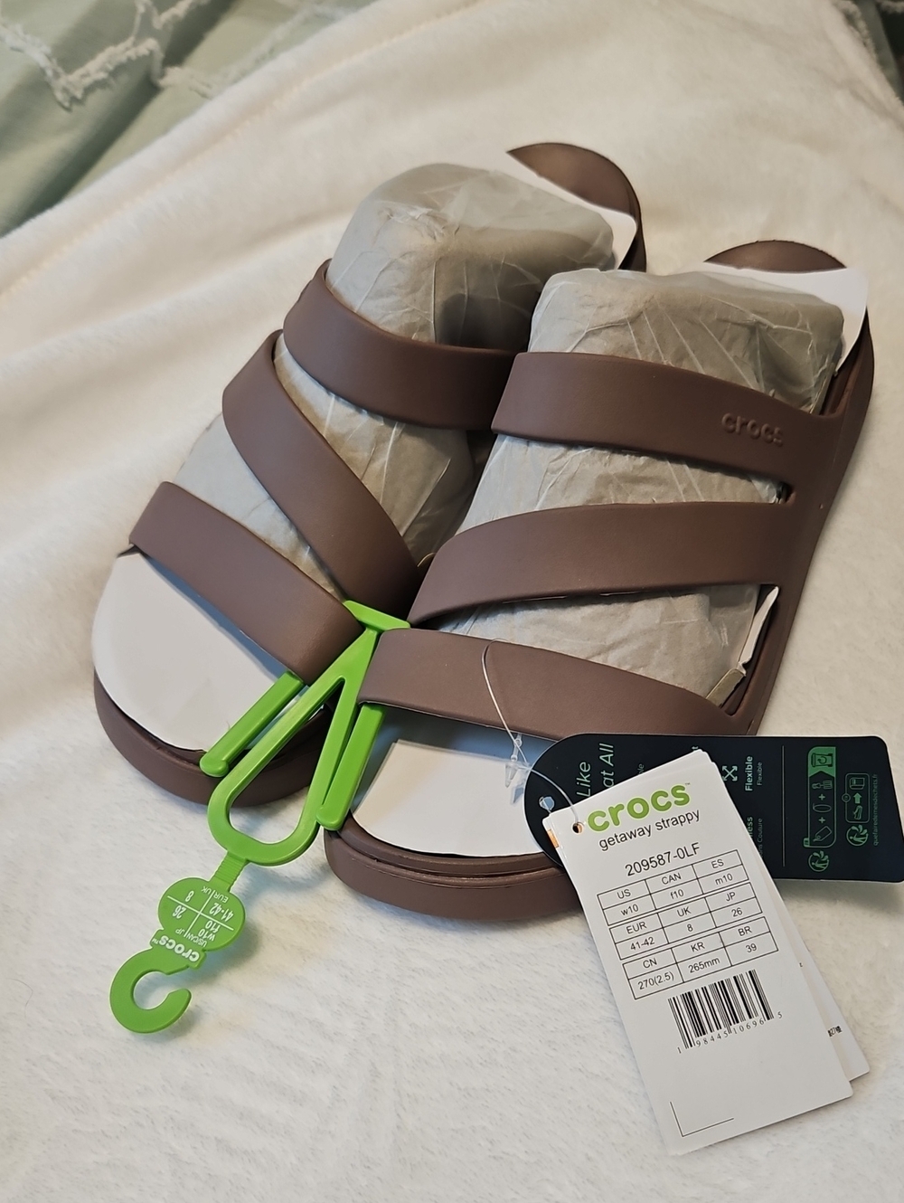 CROCS Brown Getaway Strappy Slide Sandals